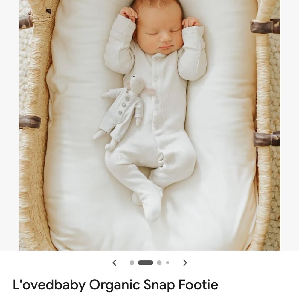 L'ovedbaby Organic Footie in Soft Cream